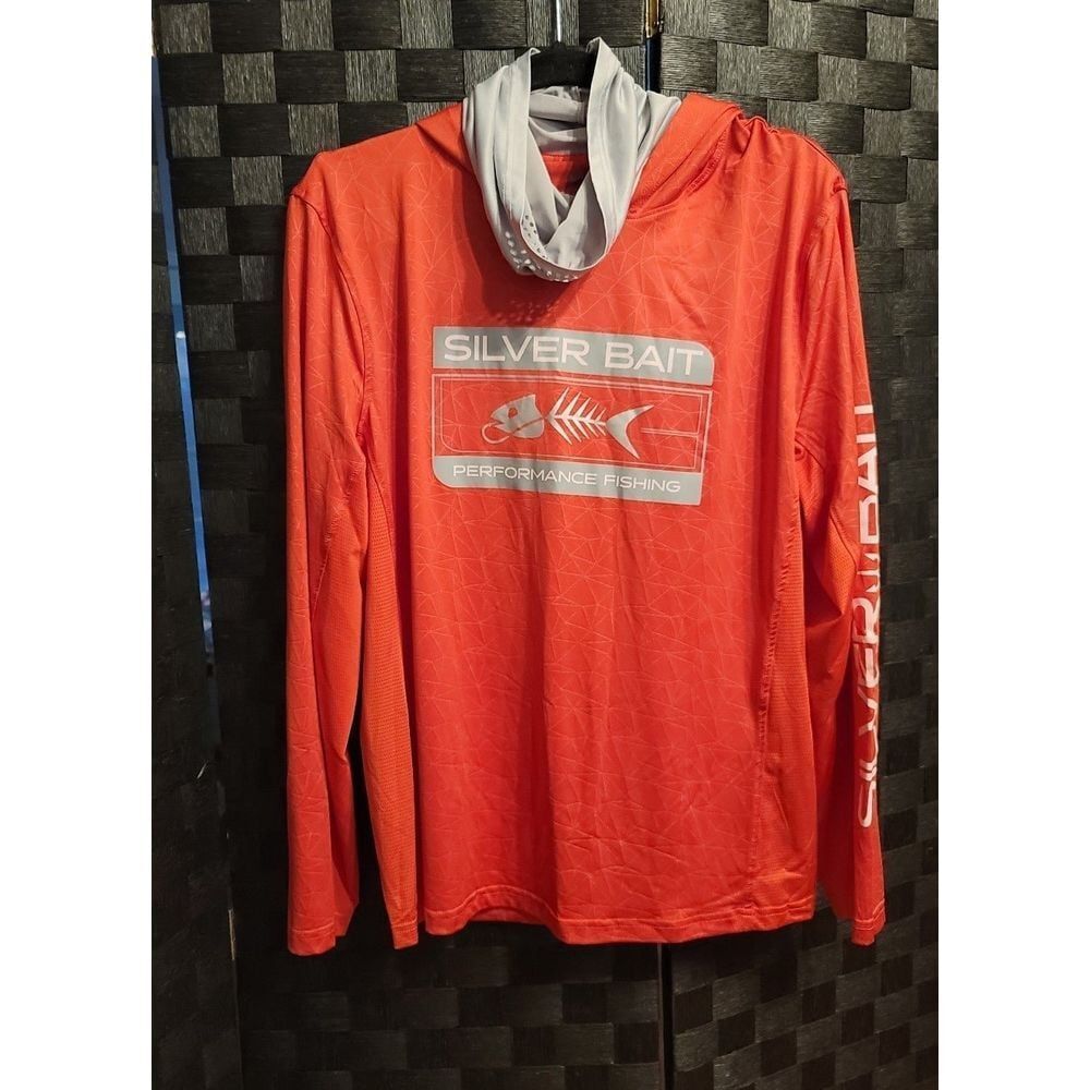 Silver Bait Fishing Shirt w/ Hoodie & Gator size M‎